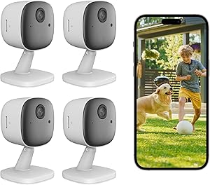 4PCS Home Smart Security Indoor Camera, 1080P HD Video, Night Vision, Motion Detection, Mobile Tracking, Two-Way Audio, Easy Setup, Cloud Storage asin的图片