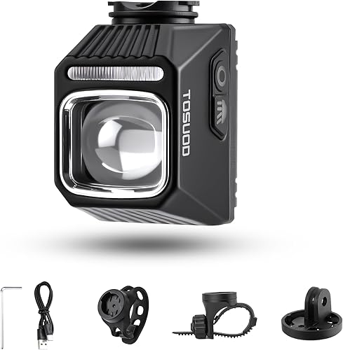 Luz de bicicleta debajo montada para montar en la noche, haz de línea de corte de 1200 lúmenes, luz delantera recargable, 9 modos, IPX6 impermeable