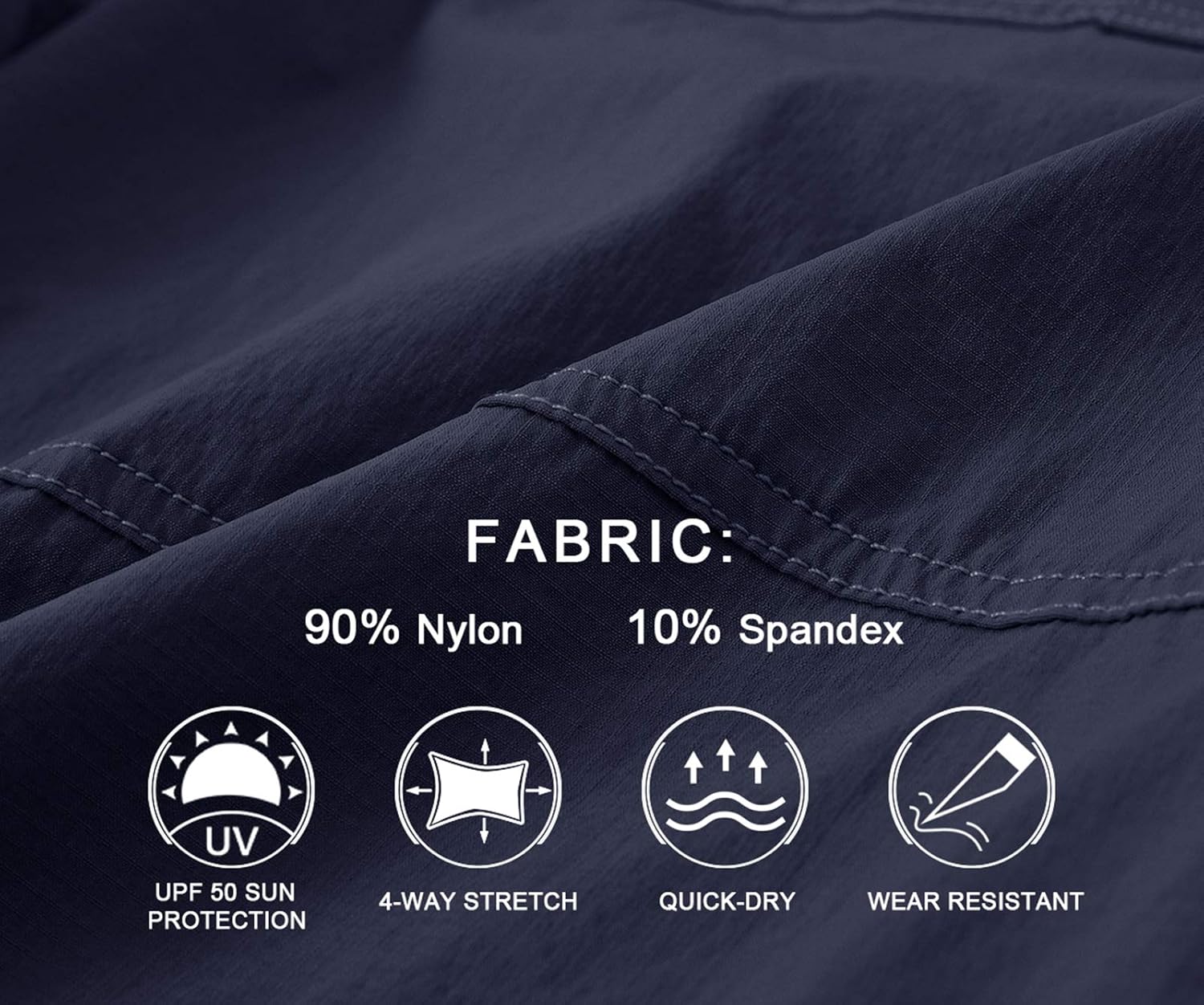 BASUDAM Men's Cargo Hiking Shorts Stretch Quick Dry Lightweight Work Shorts 6 Pockets for Camping Travel - Image 6