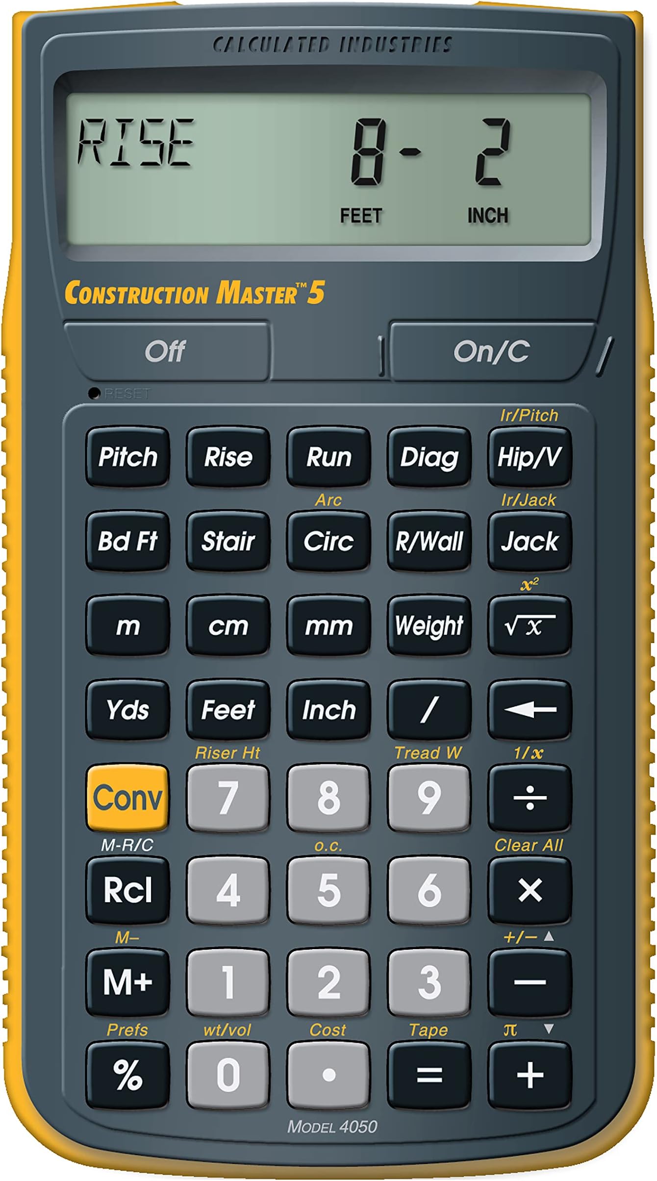 Calculated Industries 4050 Construction Master 5 Construction Metric and Imperial Calculator for Contractors, Estimators, Builders and Carpenters,Black