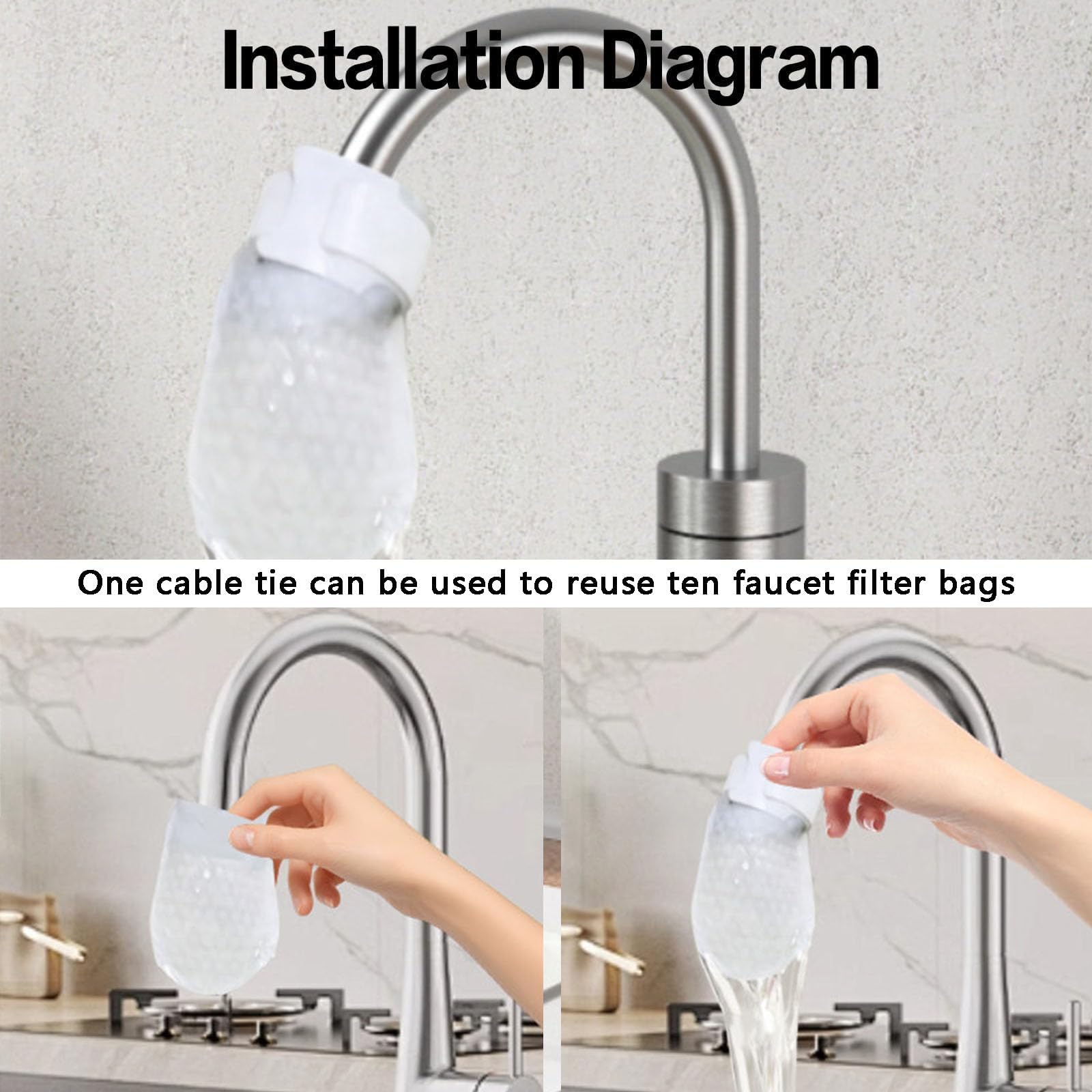 100 bolsas de filtro para grifo