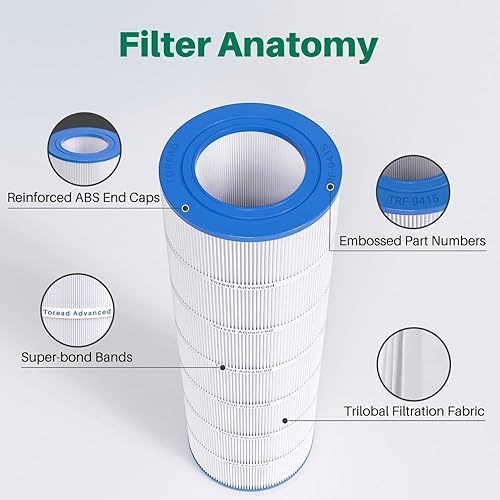 Miniatura 6 de TOREAD Filtro de piscina de repuesto para Pentair CC150, CCRP150, PAP150, PAP150-4, Ultral-C4, PP-C4, Unicel C-9415, R173216, 59054300, Filbur