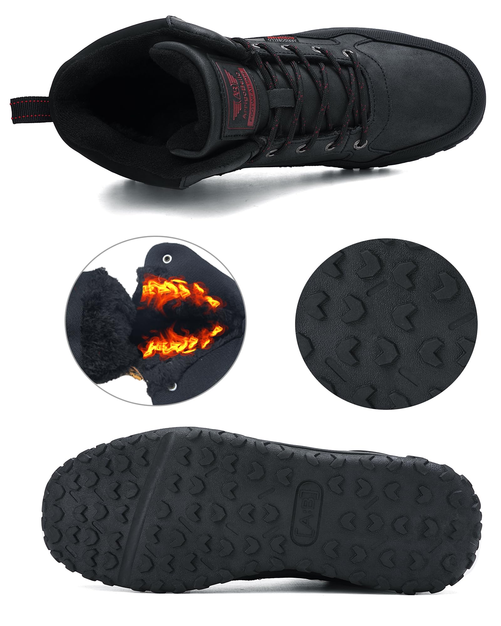 ARRIGO BELLO Scarpe Invernali Uomo Stivali Neve Foderati di Caldo Scarpe Trekking Alpinismo Antiscivolo 41-46