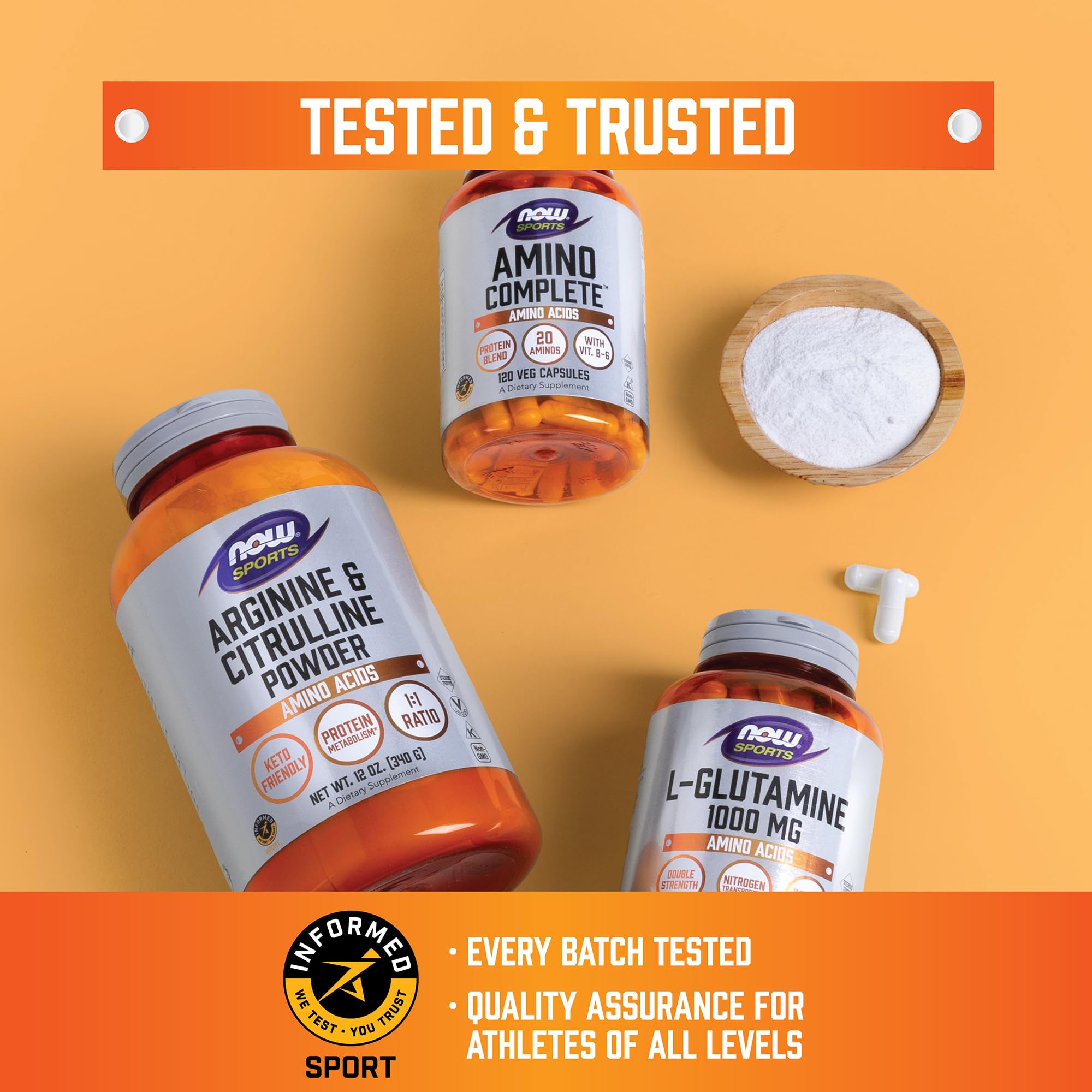 NOW Foods Sports Nutrition, Arginine & Ornithine 500/250 mg, Amino Acids, 250 Veg Capsules