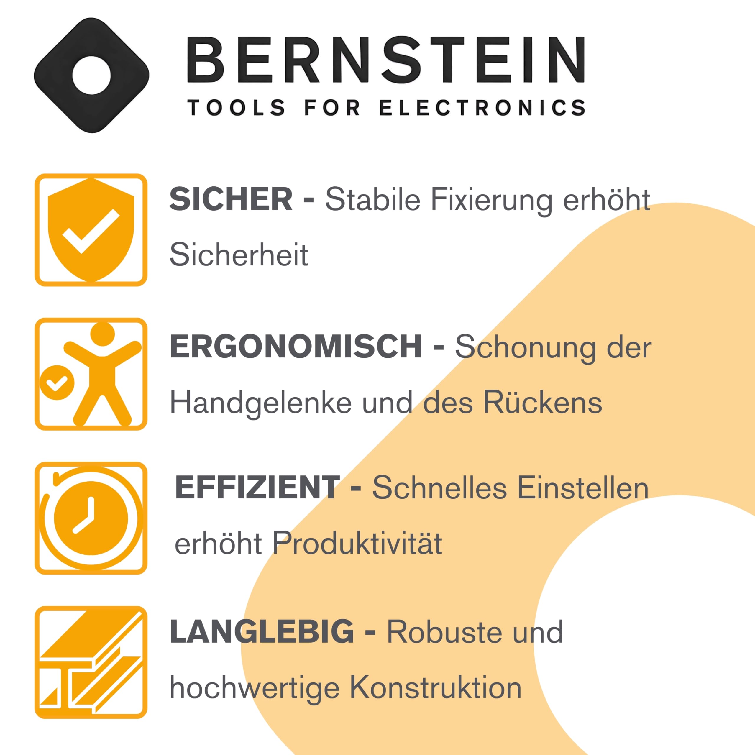 BERNSTEIN Spannfix Kugelgelenk Schraubstock Drehbar 360° + 45° Neigbar | Zum Anklemmen | Ganz aus Stahl geschmiedet | Unzerbrechlich | Höchste Präzision