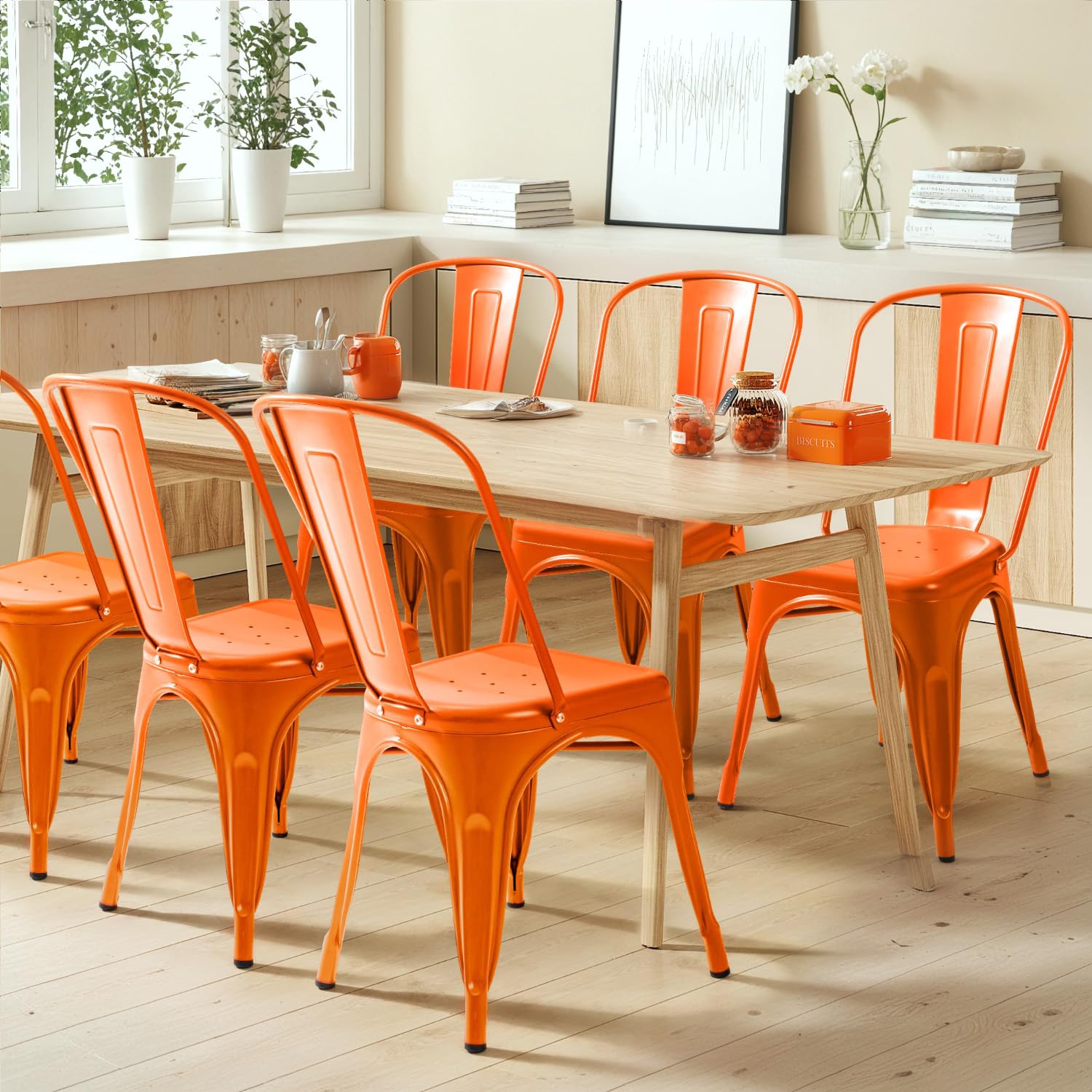 Amazon.com: Furmax Metal Dining Chair Indoor Outdoor Use Stackable