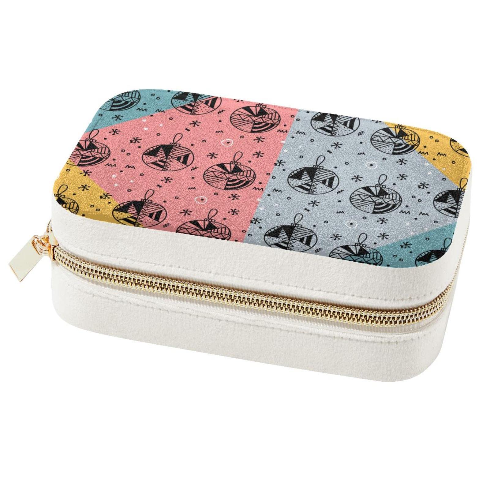 Boîte à bijoux de voyage motif Noël cadeau idéal femme et fille pour ranger les colliers