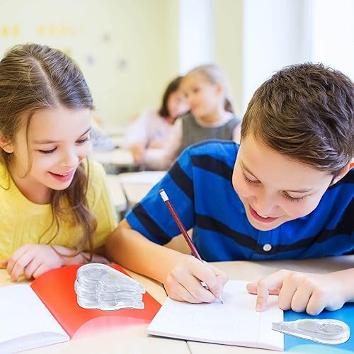 Miniatura 4 de Lewtemi 60 cintas correctoras blancas a granel, 39.4 pies, cinta resistente a desgarros, aplicador fácil de usar para profesores de oficina,