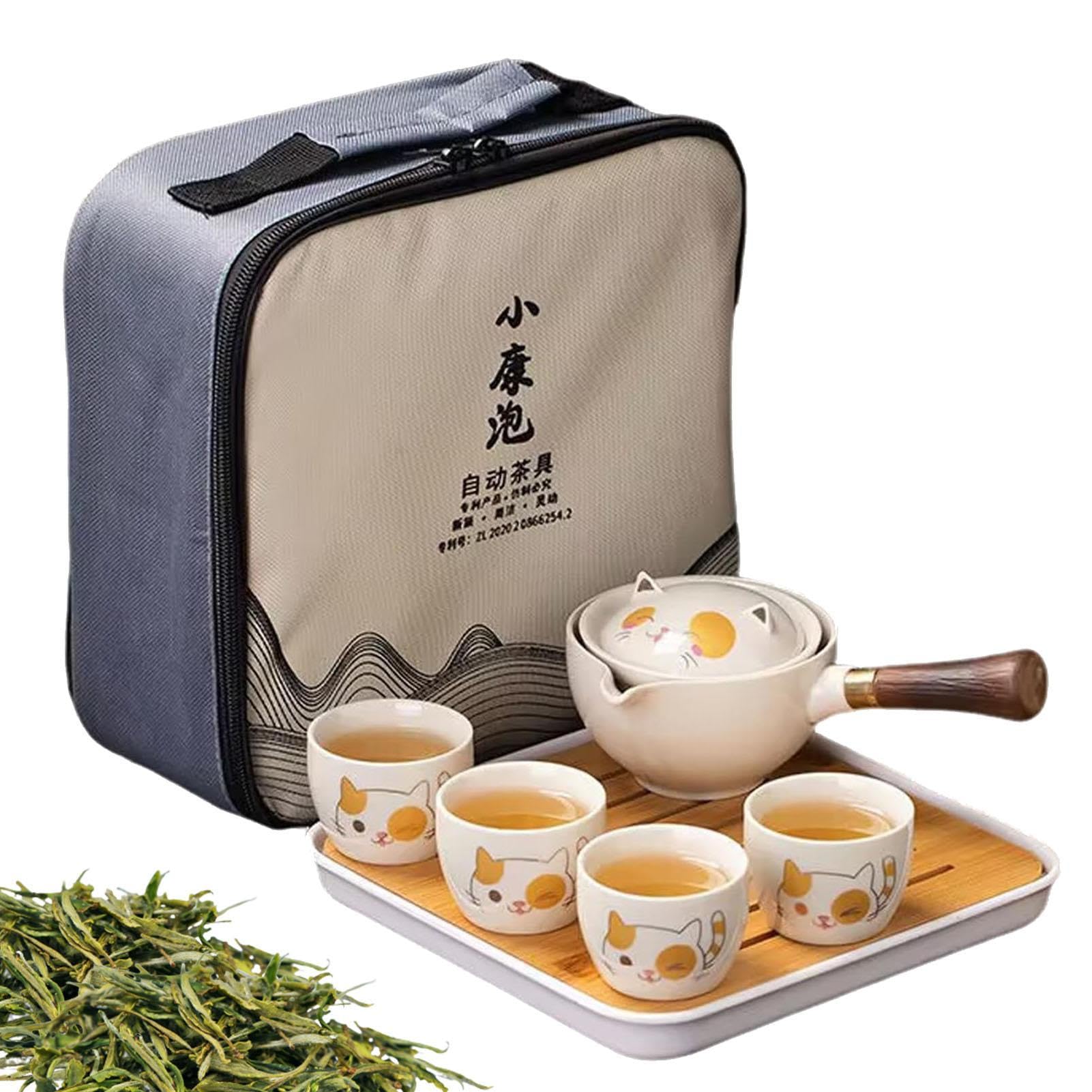 Théière chinoise gongfu rotative Teksome en céramique avec accessoires