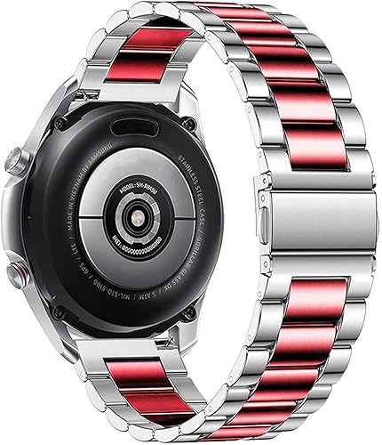 Vista 124 de Correas compatibles con Samsung Galaxy Watch de 1.81 pulgadas / Galaxy 3 de 1.772 pulgadas, correa de repuesto de metal de acero inoxidable para Azul