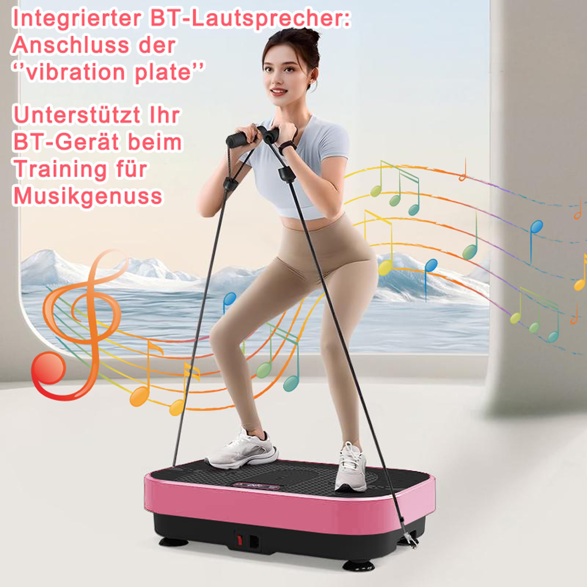 Vibrationsplatte mit BT-Musik Funktion, 1-199 Geschwindigkeitsstufen & 5 Trainingsprogramme, Schüttelplattform für Ganzkörpertraining & Muskelaufbau, Ideal für Heim-Fitnessstudio
