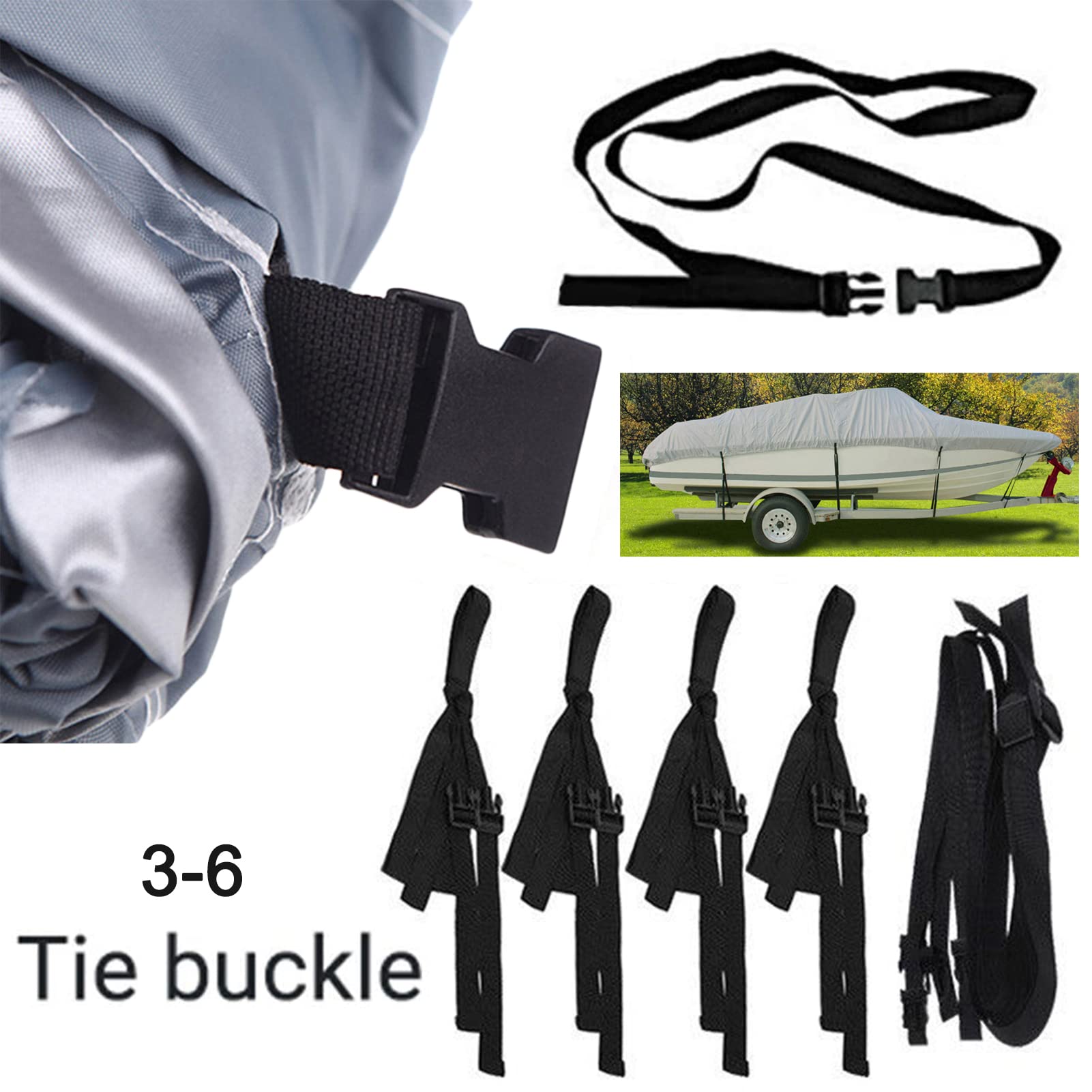 11-27ft Coperture per Barche per Barche Impermeabile Durevole Tessuto Oxford 420D Telo Copribarca ricovero Resistente ai Raggi UV Resistente Antipolvere,Grigio,17to19FT: 600 * 230cm