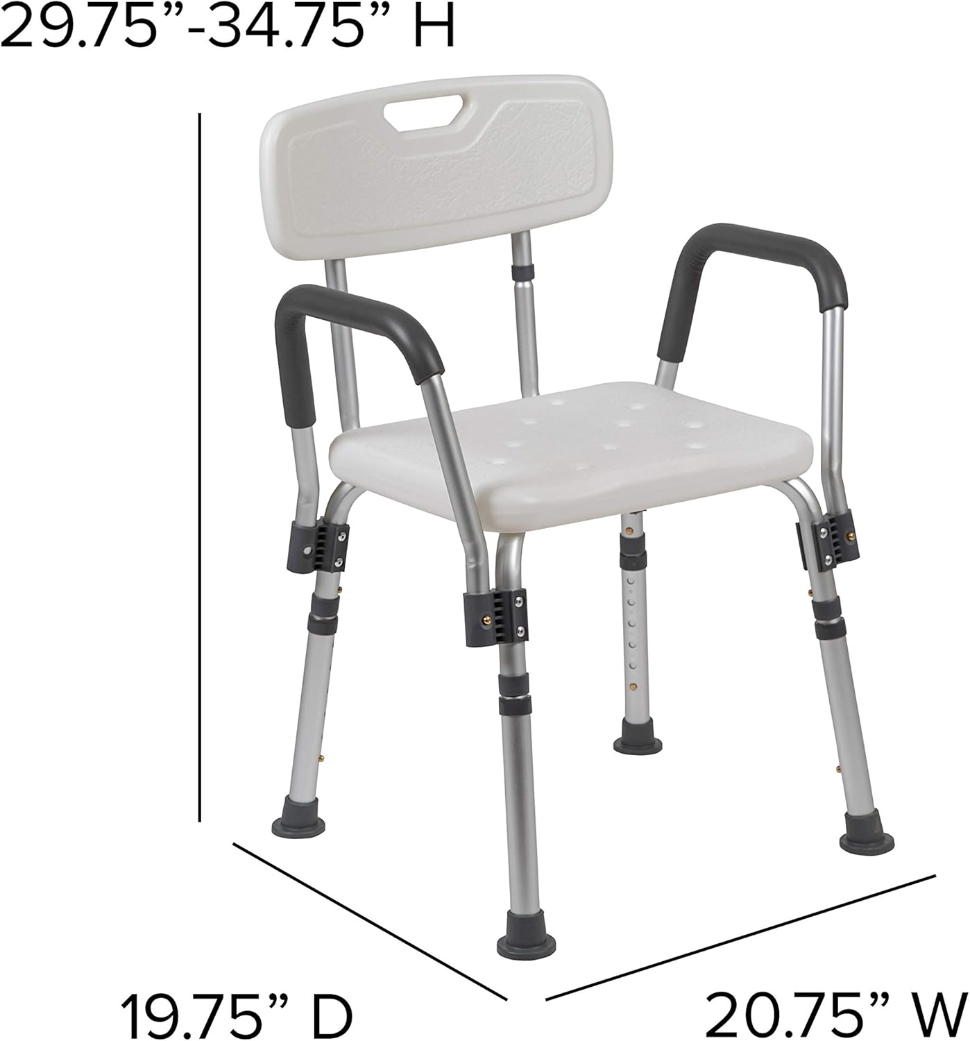 Lіmіtеd Dіѕсоunt Flash Furniture HERCULES Series 300 Lb. Capacity Adjustable White Bath & Shower Chair with Quick Release Back & Arms