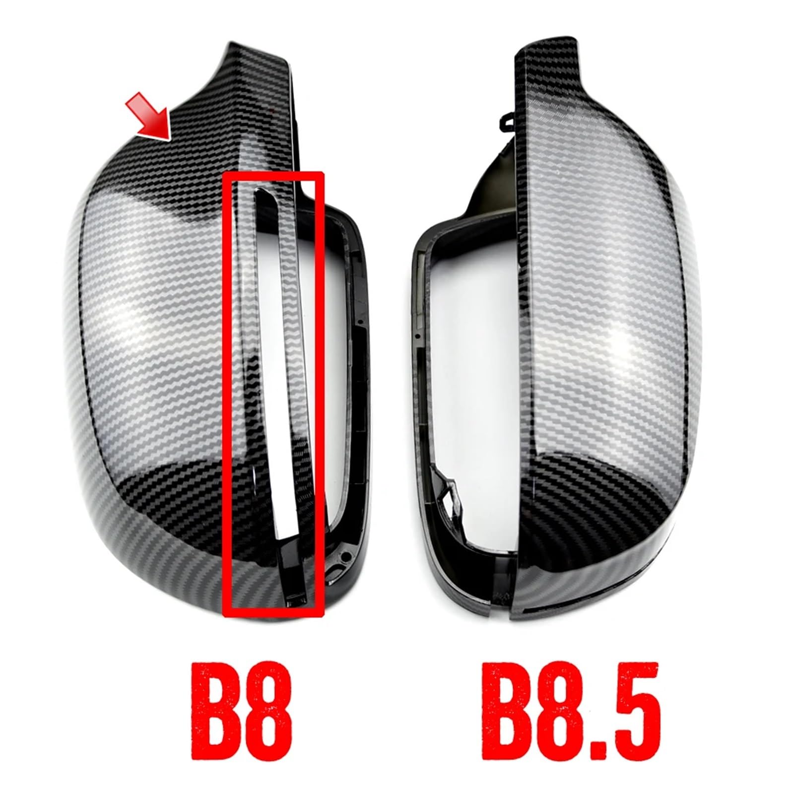 Osłony lusterek wstecznych Pasuje do Audi A3 8P A4 A5 B8.5 Q3 A6 C6 4F S6 sygnał świetlny pokrywa ochronna SQ3 osłona lusterka wstecznego A8 D3 8K samochód(Bright black-B8.5)