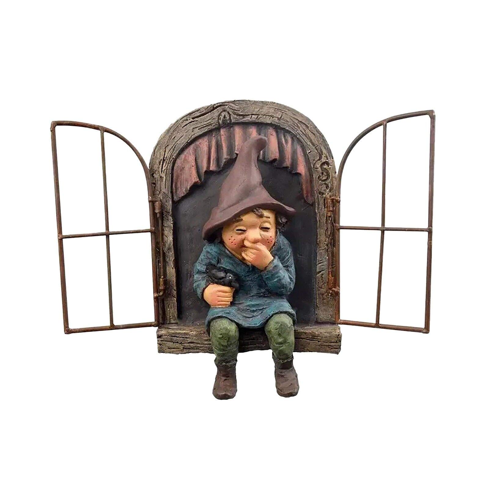 Yui A Garden Gnomes Uk Ornaments Outdoor Funny Figurine Peeker Dwarf Tree Hanging Sculpture Decor Voyeur Fairy Elf Garden Statue Tree Huggers Rt Garden Decor For Outdoor Yard Tree Decoration (A)