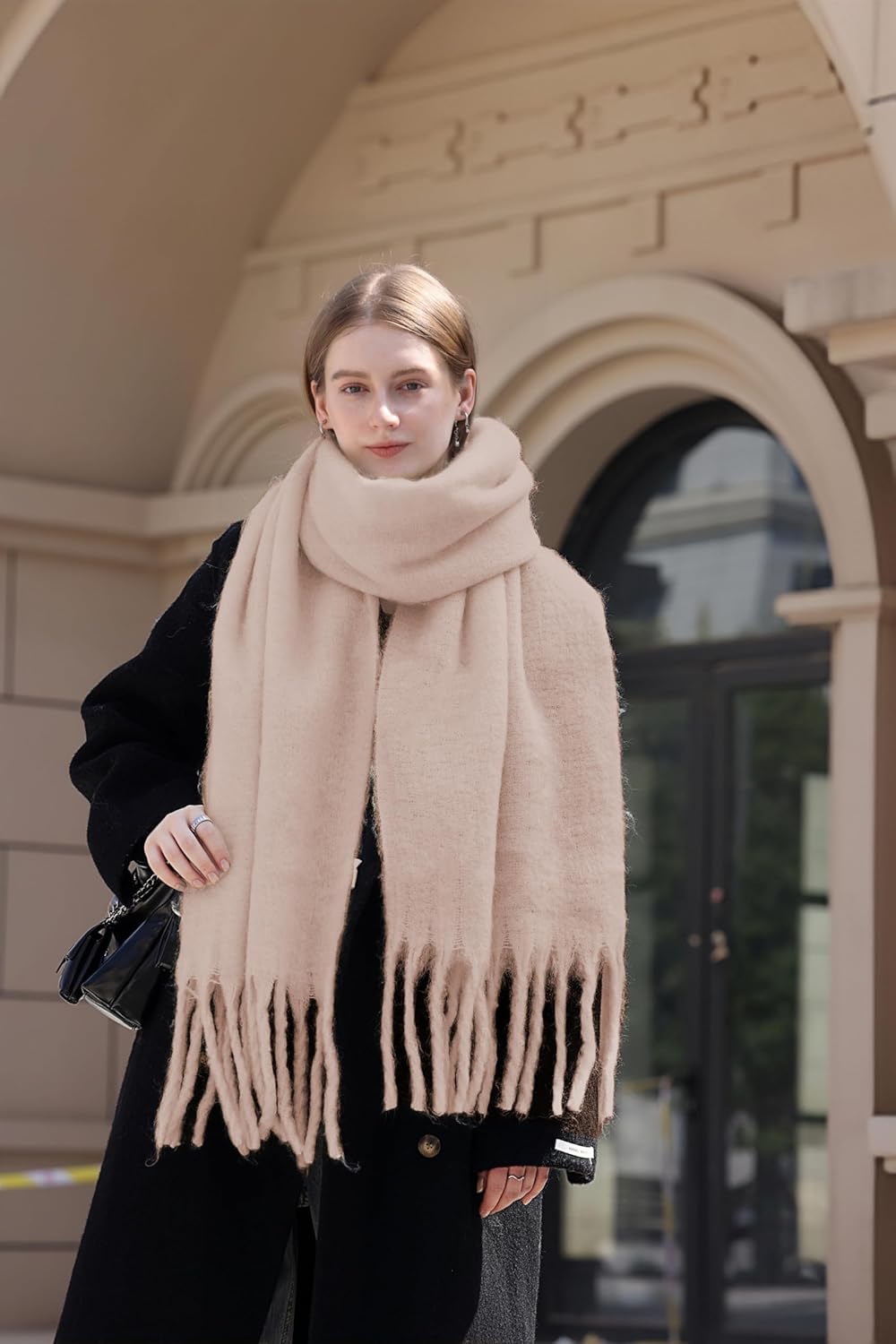 Wander Agio Winter Warm Scarf Long Pashmina Extra Large Shawls and Wraps for Women Large Blanket Scarves Solid - Image 7