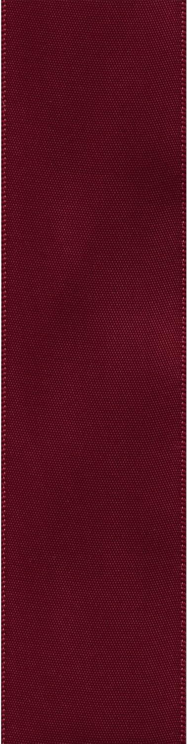 Offray Berwick 1.5" Wide Double Face Satin Ribbon, Sherry Red, 50 Yds