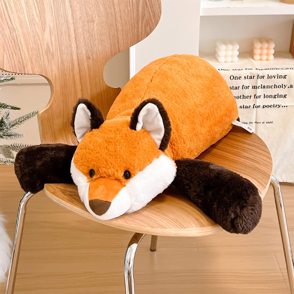 ARELUX Soft 18in Red Fox Stuffed Animals: Fox Plush Cute Cuddly Body Pillow Hug Sleeping Fluffy Wild Animal Toys Bed Decor Plushie Doll Friends Family Member - Image 5