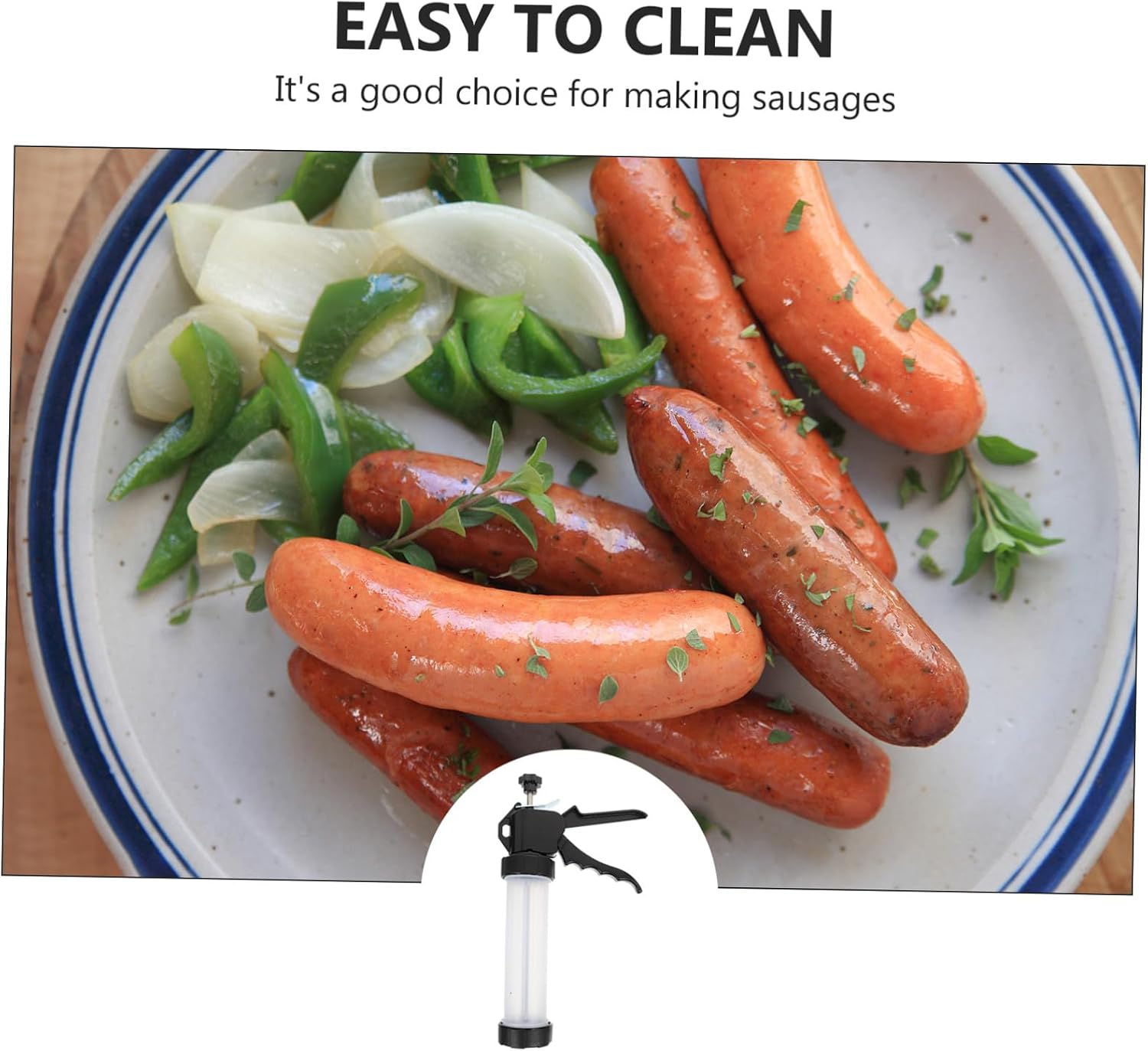 Manual Sausage Stuffer Funnel Kit for Home Use Ergonomic Meat Filling Tool for Pork Chicken Lamb Intestines Easy Press Handle Compact and Lightweight Sausage Making Gadget