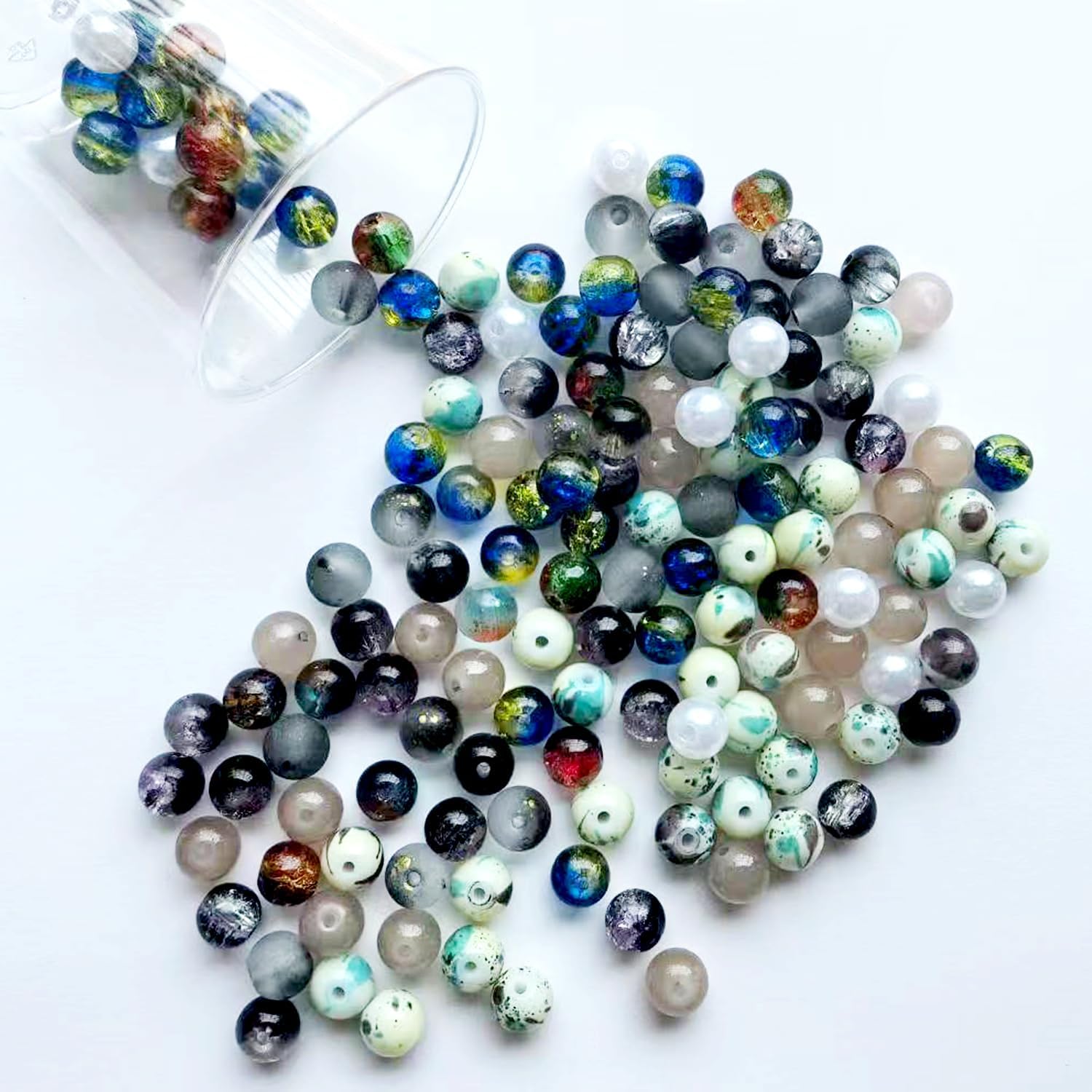 Luluvora 18 Colors 8mm Glass Beads for Jewelry Making Kit with 6 DIY Accessories - Bracelet Making Kit for Adults Women Includes Spacer/Lava/Stone Beads, Jewelry Supplies for Earrings & Necklaces - Image 5