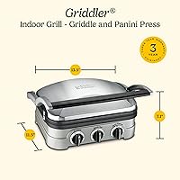 Vista 8 de Cuisinart Griddler Indoor Grill, Panini Press, Sandwich Maker & More, 5-in-1 Grilling, Dishwasher-Safe Nonstick Cooking Plates, GR-4NNAS, Stainless