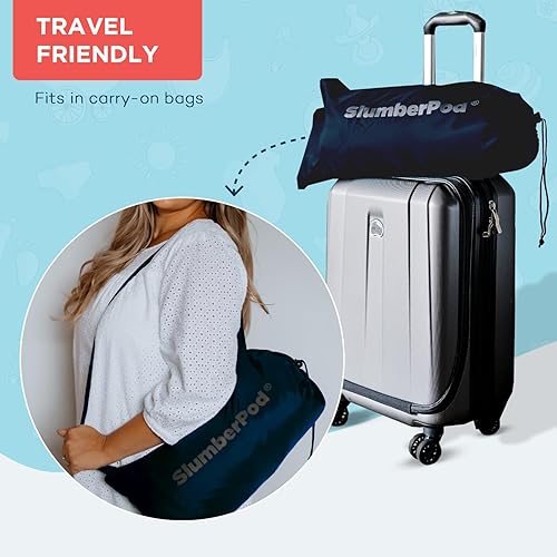 Miniatura 7 de SlumberPod Tienda de campaña opaca oficial para empacar y jugar, mini cunas y cunas de viaje, cubierta opaca para cuna, cápsulas de dormir para