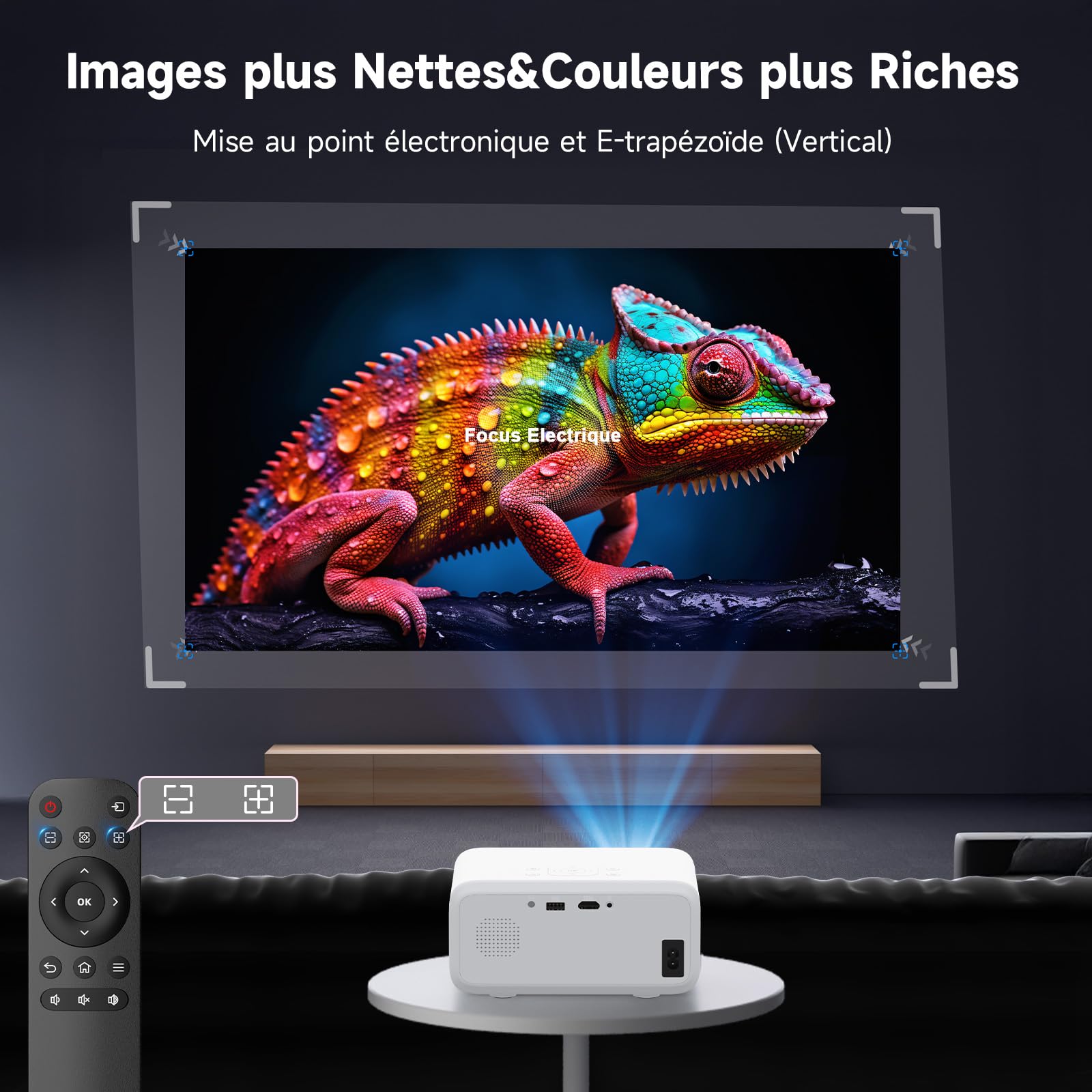 Mini Projecteur Portable, VISULAPEX V3pro 5G WiFi Vidéoprojecteur 12000LM, 1080P Full HD Supportée, Rétroprojecteur pour Home Cinéma, Compatible avec Smartphone HDMI USB Firestick