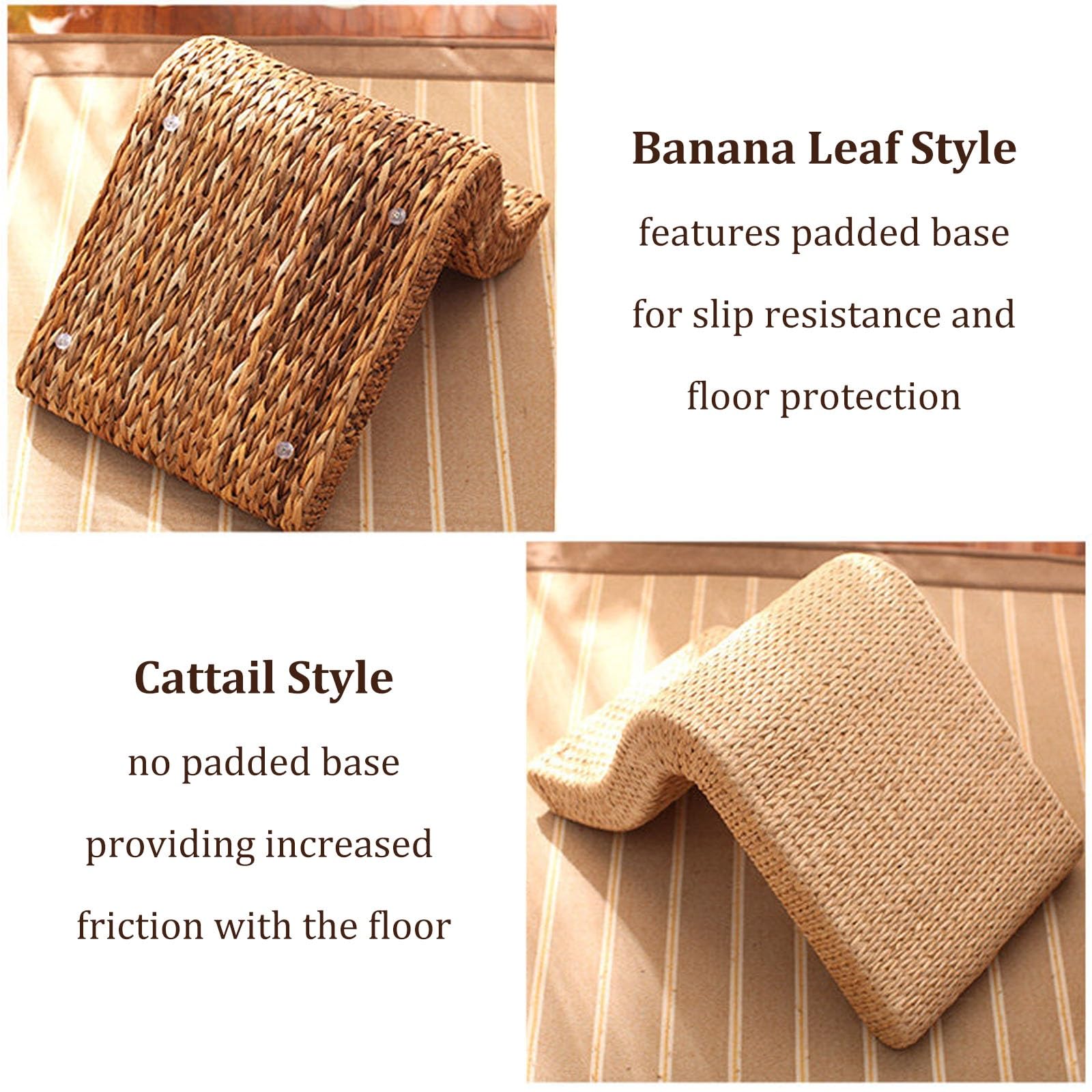 Sedia Senza Gambe da Pavimento Giapponese, Sedia Tradizionale Tatami con Supporto for La Schiena, Cuscino for Finestra a Bovindo for Divano Pigro in Vimini(Banana Leaves)