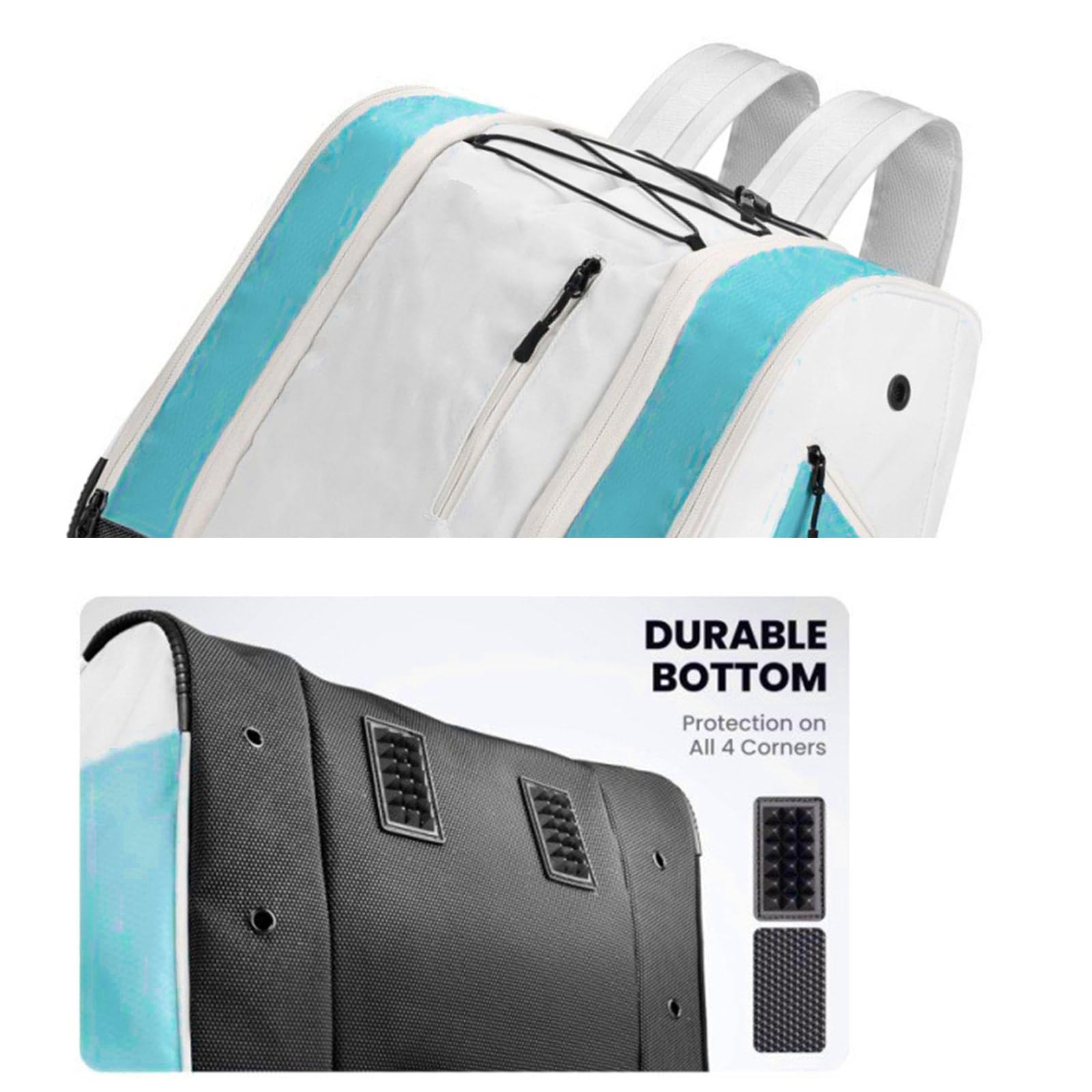 1 zaino ventilato per scarponi da sci con cinghie regolabili, tessuto Oxford impermeabile per viaggi all'aperto e sport, spaziosa borsa da viaggio