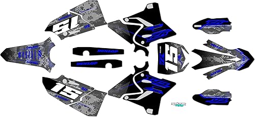 Kalair GFX Kit de gráficos para Yamaha YZ 250 (2015-2021) Serie Cyberware Blue-shift 09 Mil - Adhesivos para moto Dirt Pit Bike - Adhesivos para