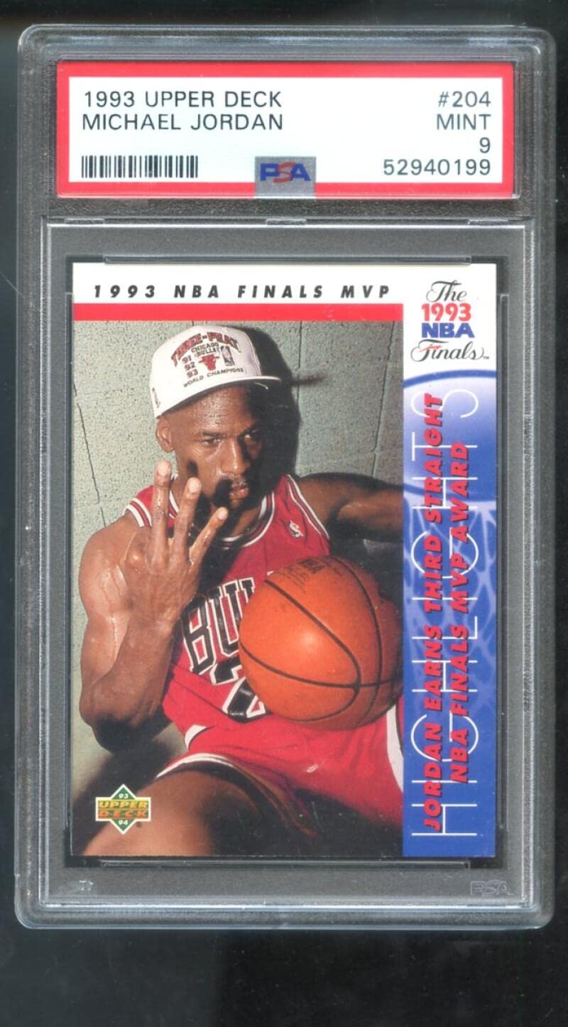 Amazon.com: 1993-94 Upper Deck #204 Michael Jordan PSA 9 Graded Basketball  Card NBA Finals MVP Highlights Chicago Bulls 1993 1994 93 94 MINT :  Collectibles & Fine Art