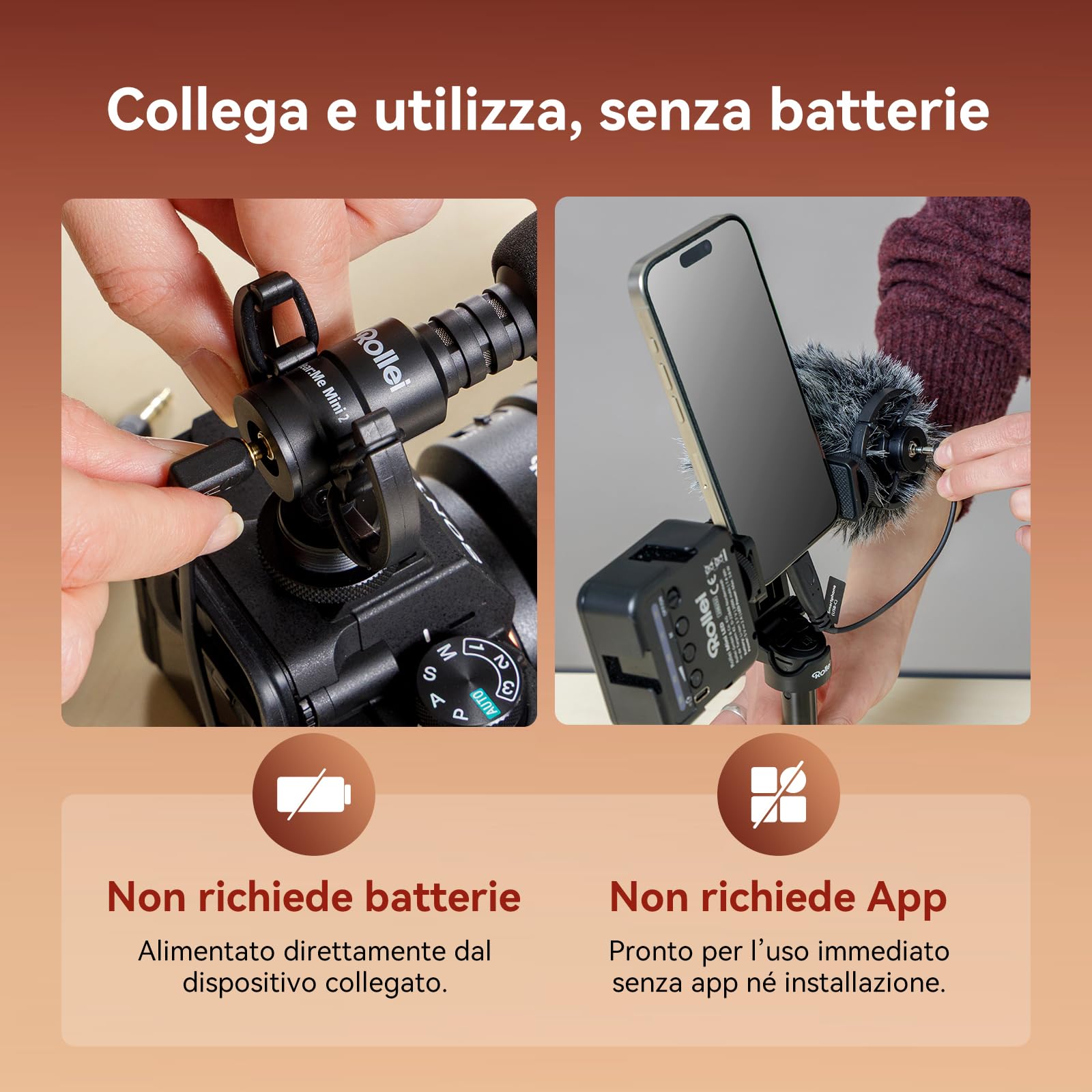 Microfono Fotocamera, Microfoni Direzionale Esterno Professionale per DSLR e Telefono Cellulari con Diagramma Polare Cardioide per Video Streaming su TikTok YouTube, Shotgun-Microfono-Fotocamera-Video