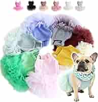 フレンチリネンのペチコートワンピ　∞TuTu∞    犬服　ハンドメイド 新色追加 犬服 バレリーナチュチュワンピ ワンピース 16色