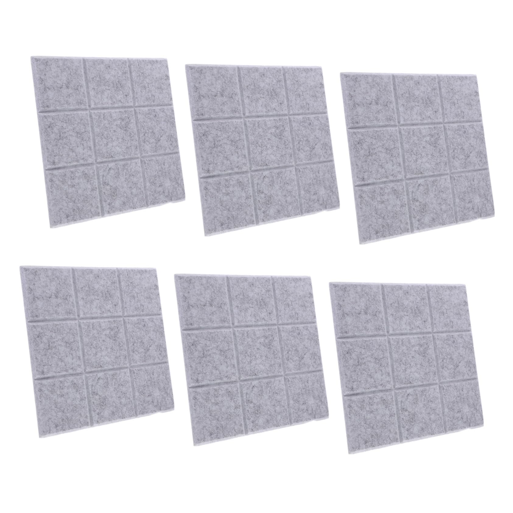 SEWACC 6pcs Self-Adhesive Felt Bulletin Board Tiles for Office and Home Decor Grey Pin Board Easy Installation for Photos Memos and Important Notes
