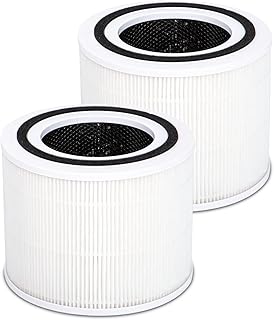 2-Pack Core 300 Replacement Filter Compatible with LEVOIT Core 300 and Core 300S Air Purifier, H13 True HEPA, High-Efficiency Activated Carbon, Replace Core300-RF, White