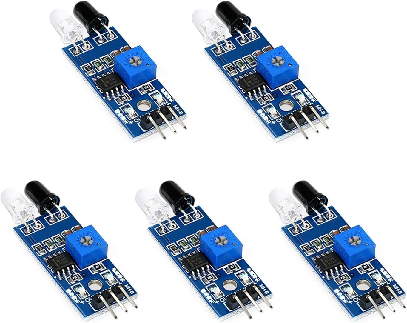 5pcs IR Sensor Module Obstacle Avoidance Board for Smart Car Robot Adjustable Detection Distance 2 30cm 3 3V 5V Working Voltage Line Projects