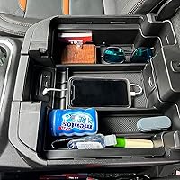 Vista 9 de TACOBRO Organizador de consola central compatible con accesorios Silverado/Sierra 2500/3500HD 2020-2023/Chevy Silverado 1500 2019-2022 / GMC Sierra