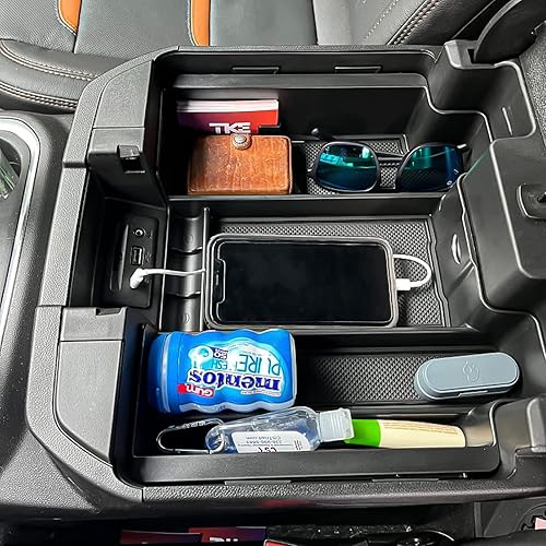 Miniatura 9 de TACOBRO Organizador de consola central compatible con accesorios Silverado/Sierra 2500/3500HD 2020-2023/Chevy Silverado 1500 2019-2022 / GMC Sierra