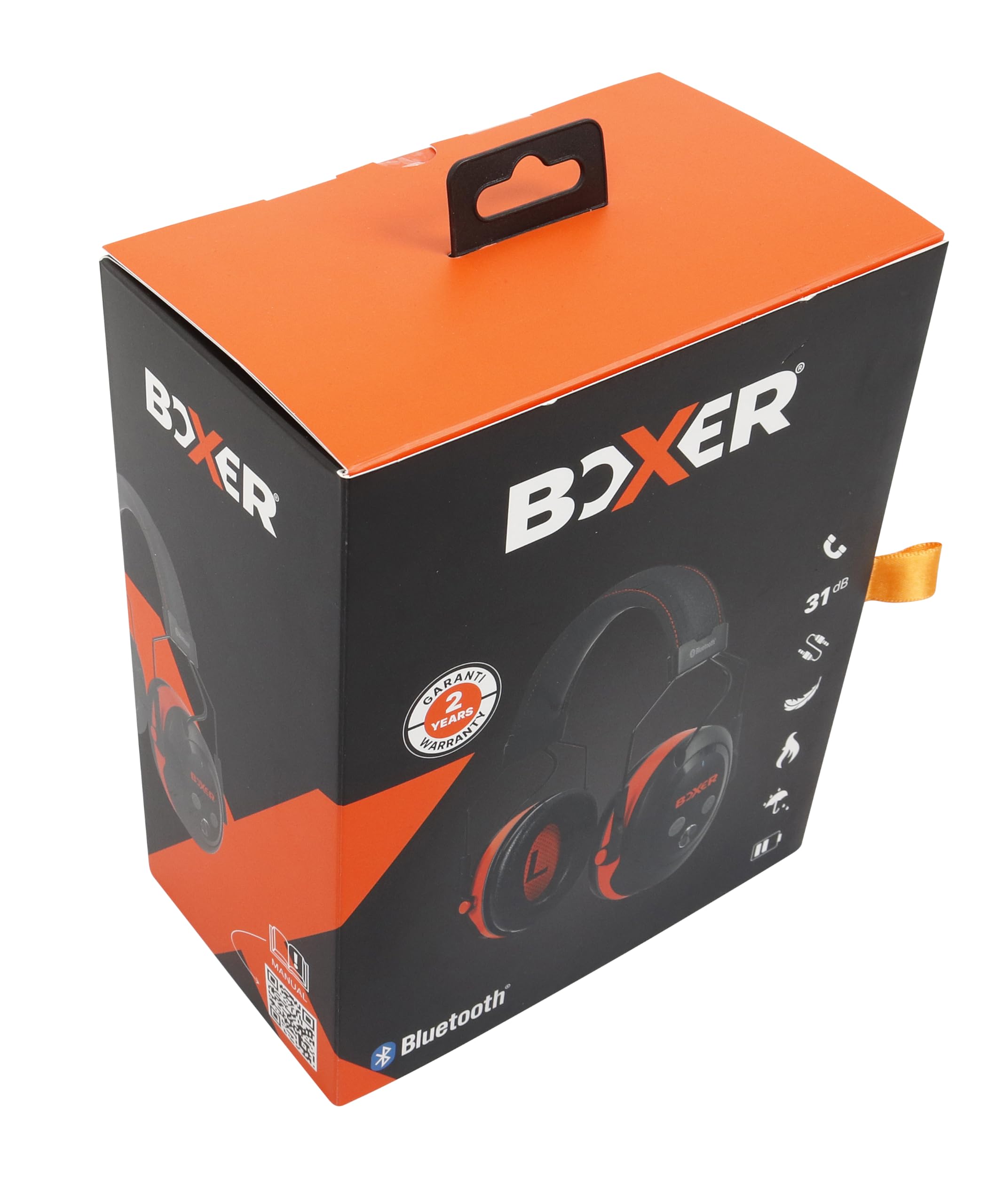 Boxer® Kapselgehörschutz mit Bluetooth 5.3 – SNR 31 dB Lärmdämmung – IPX4 – 18+ Std. Akku – leicht – USB-C – AUX-IN – EN352-1 Gehörschutz