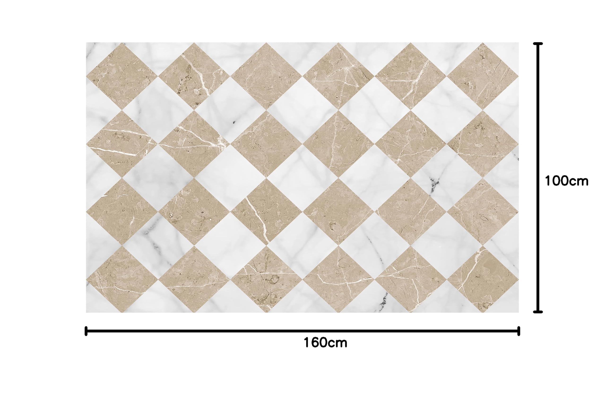 VINILIKO Design | Alfombra Vinílica Hidráulica - Gadir Sepia 100x160 cm - Interior y Exterior, Antideslizante, Lavable - Azulejos Baldosas -Alfombra Vinilo Salón, Terraza