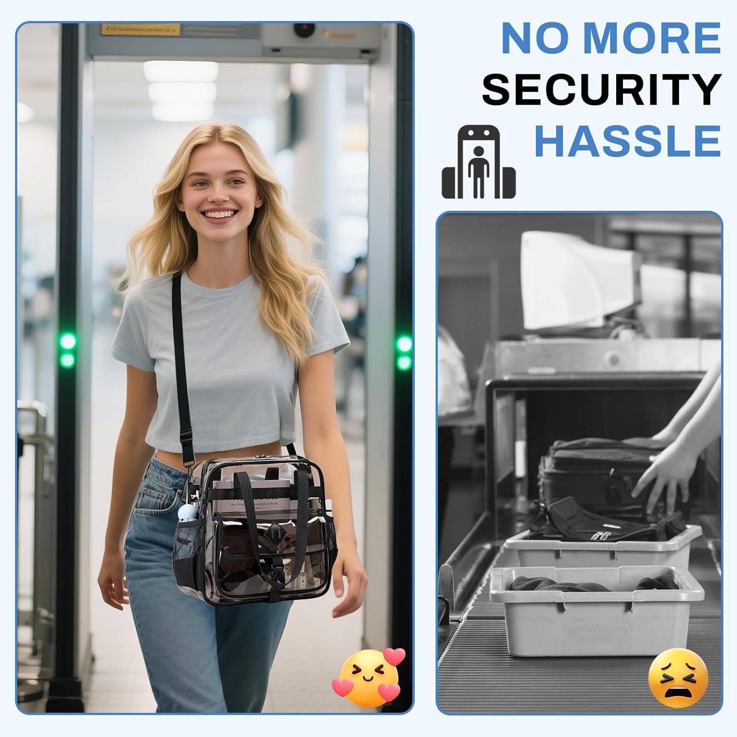 MOONBABY Clear Bag for Stadium Events, Clear Transparent Tote Bag with Detachable Strap for Sports, Concert, Work,Travel - Image 7