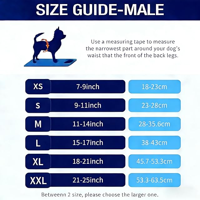Foto 2 de 7 de MICOOYO Bandas para el Vientre de Perros Machos, Paquete de 3 Pañales Reutilizables y Lavables para Cachorros