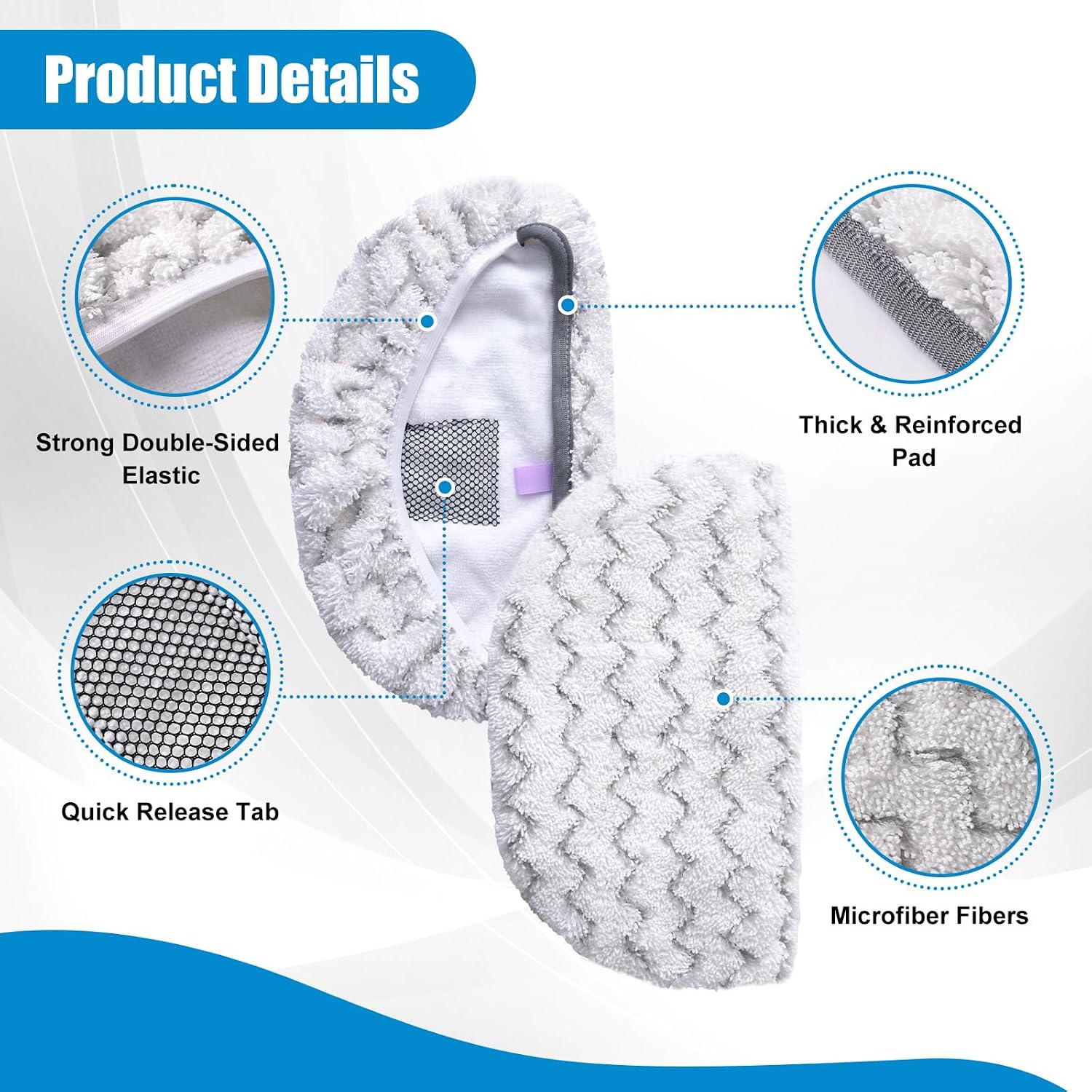4 Pack Steam Mop Pads Compatible with Bissell Powerfresh Steam Mop