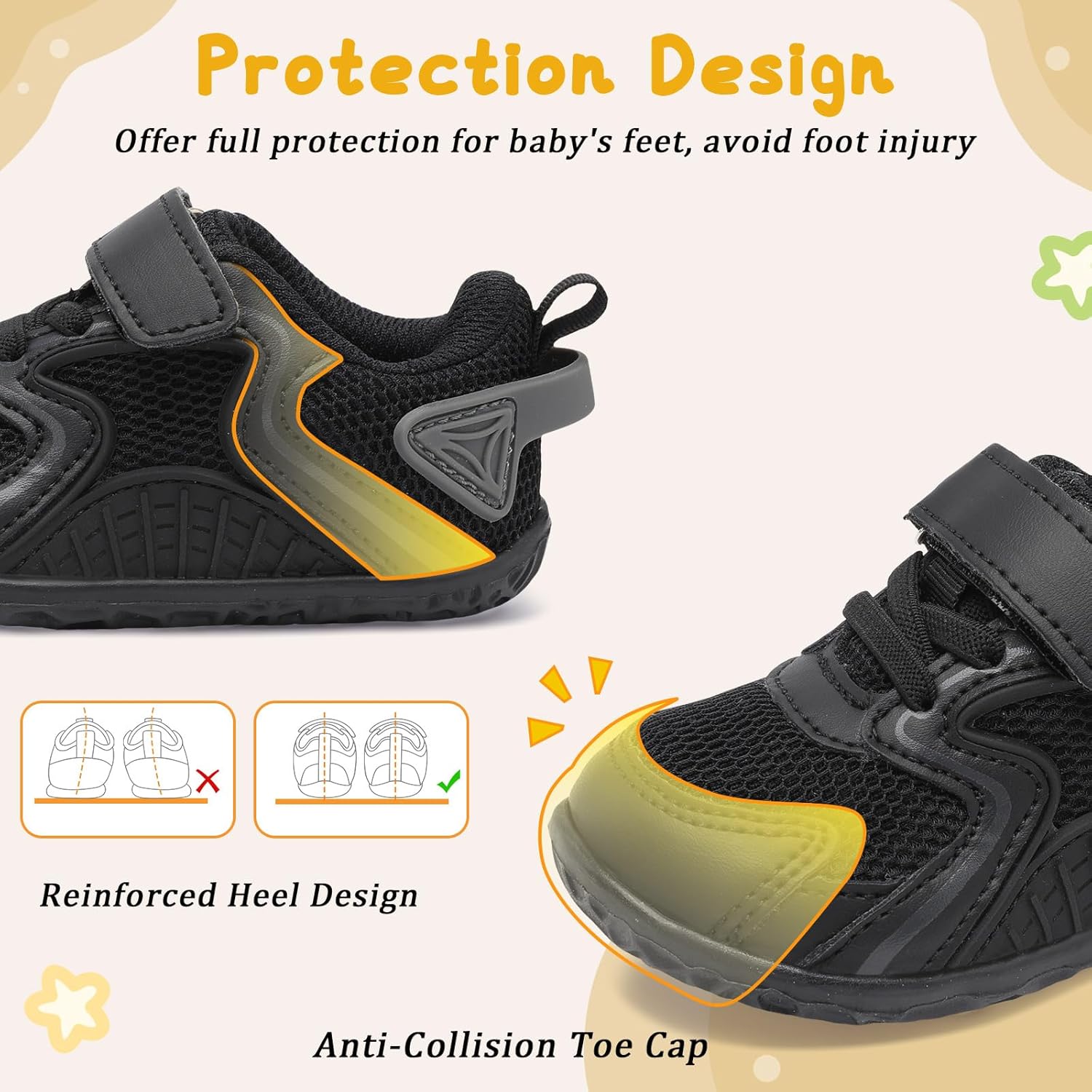 L-RUN Baby Shoes Boys Girls First Walkers Breathable Infant Sneakers Flexible Non-Slip Sole Walking Shoes for Toddlers - Image 5