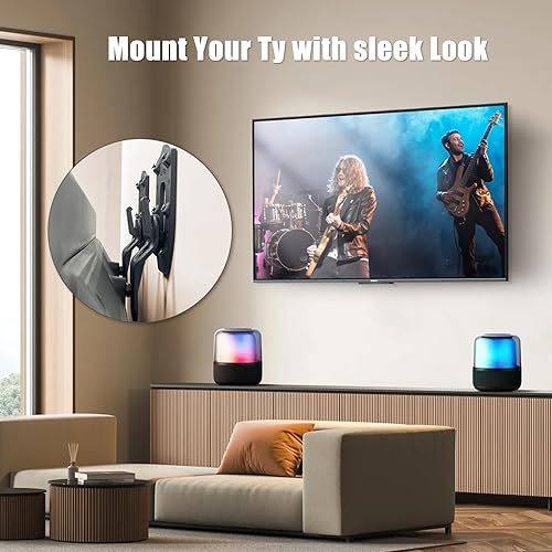 Miniatura 5 de Soporte de pared para TV de hierro fundido sin tachuelas, soporta hasta 400 libras, se adapta a televisores de 20 a 100 pulgadas, instalación sin