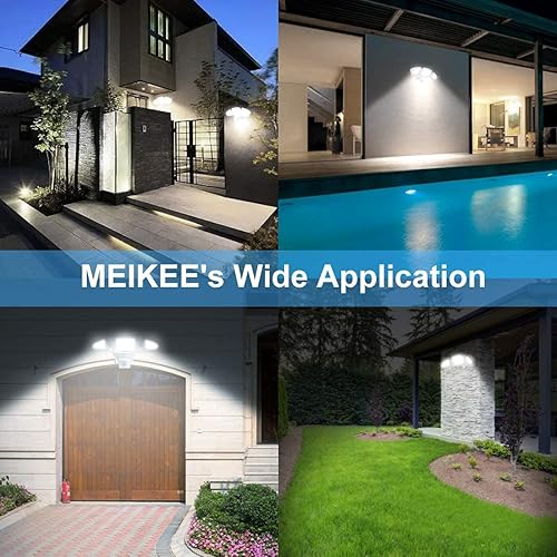 Miniatura 9 de MEIKEE Luces LED de seguridad de 42 W, luz con sensor de movimiento, luz de inundación al aire libre, 3600 lm, 5000 K, IP65, impermeable, 3