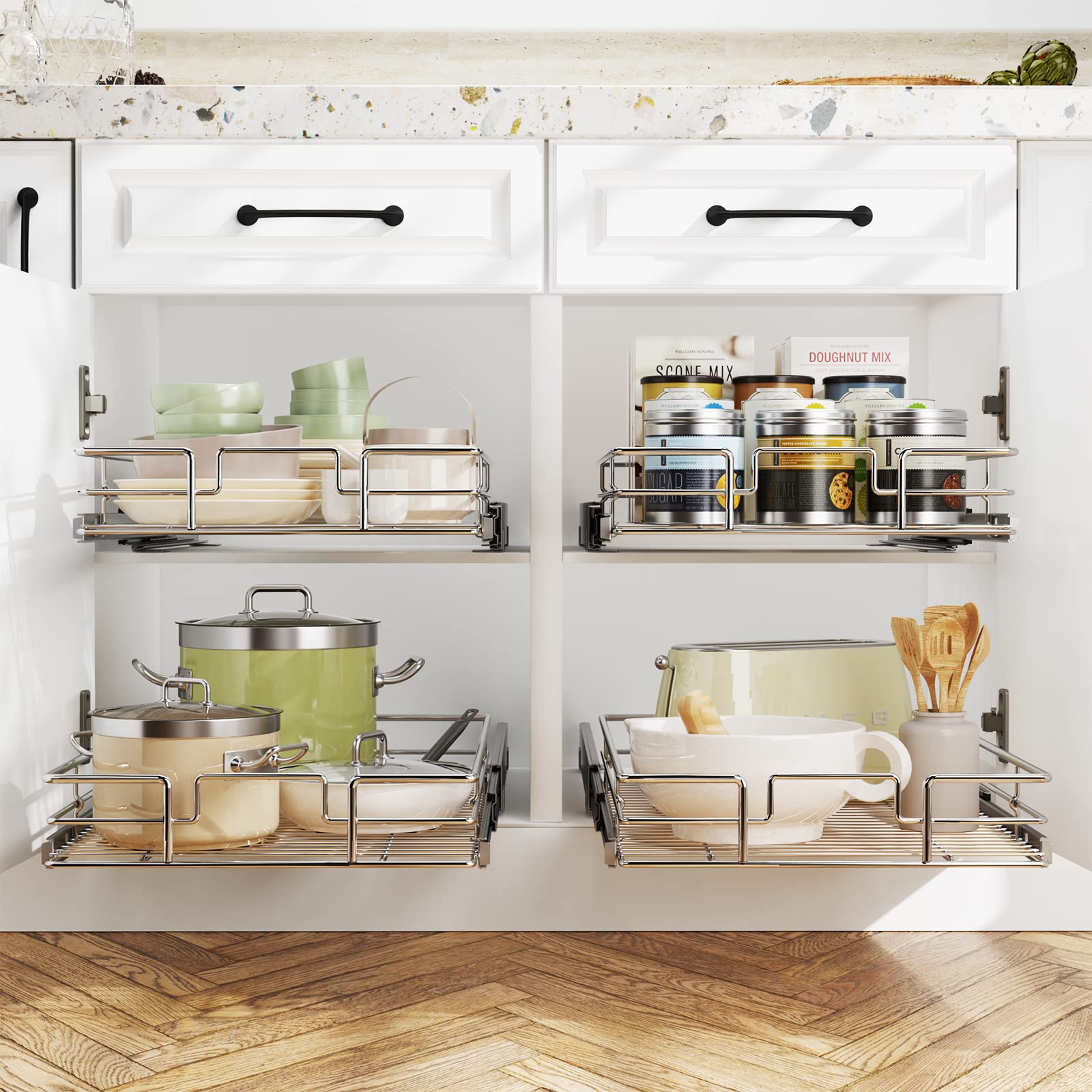 Amazon.com: LOVMOR Pull Out Cabinet Organizer 14½