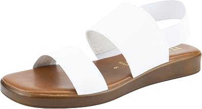 ITALIAN Shoemakers Celin Womens Low Platform Stretch Heel Strap Sandal for Women