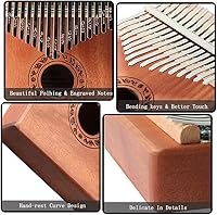 Vista 15 de Kalimba - Piano de pulgar de 17 teclas, piano portátil de dedo Mbira, regalos para niños y adultos, instrumento musical, pianos de pulgar, 17