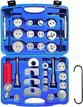 Brake Caliper Compression Tool 36 Piece Disc Brake Caliper Tool Kit for Pad Replacement with 24 Adapters Fits Most Vehicles with C Hanger